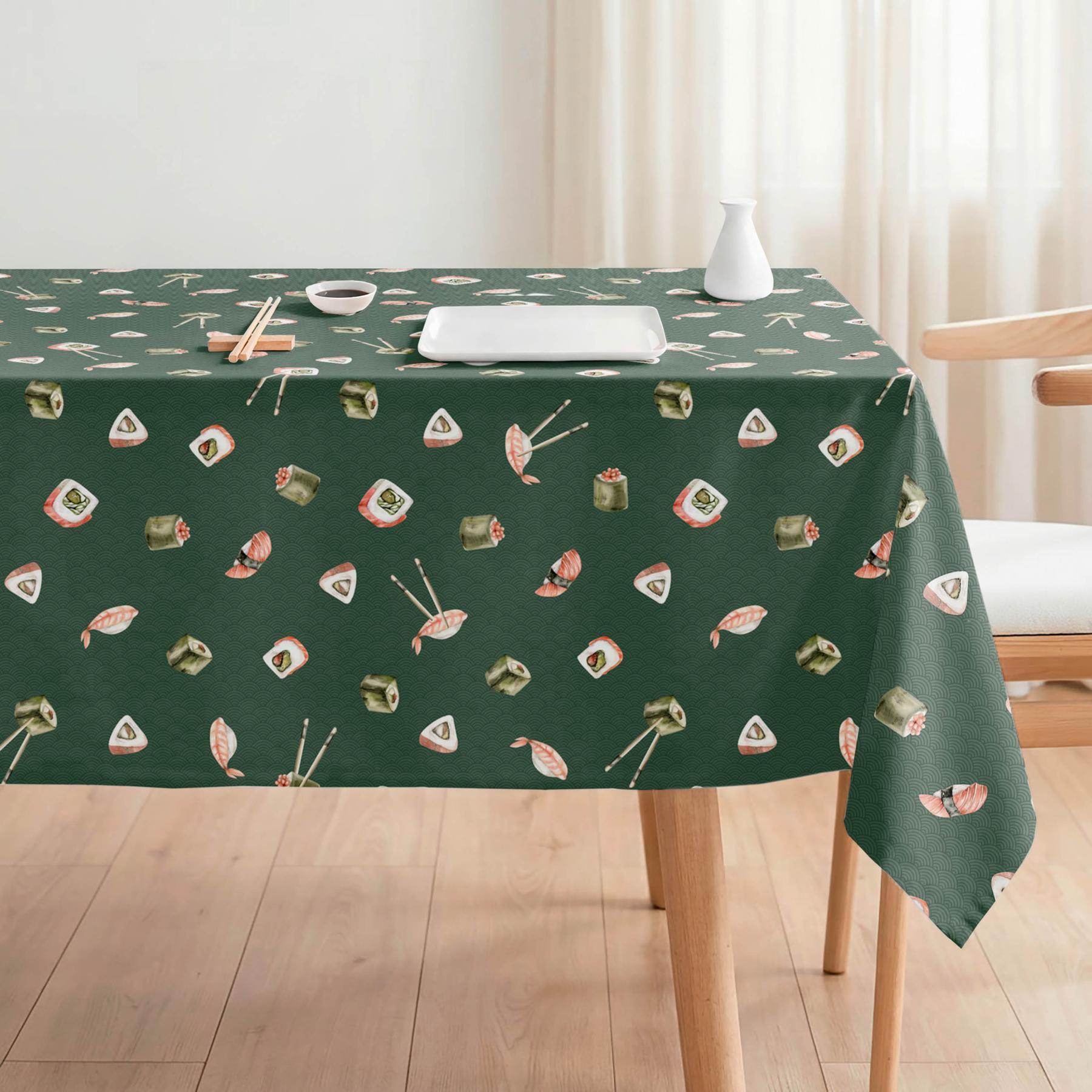 Nappe anti-taches SUSHI VERT - enduite