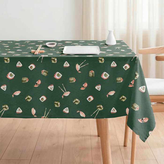 Nappe anti-taches SUSHI VERT - enduite