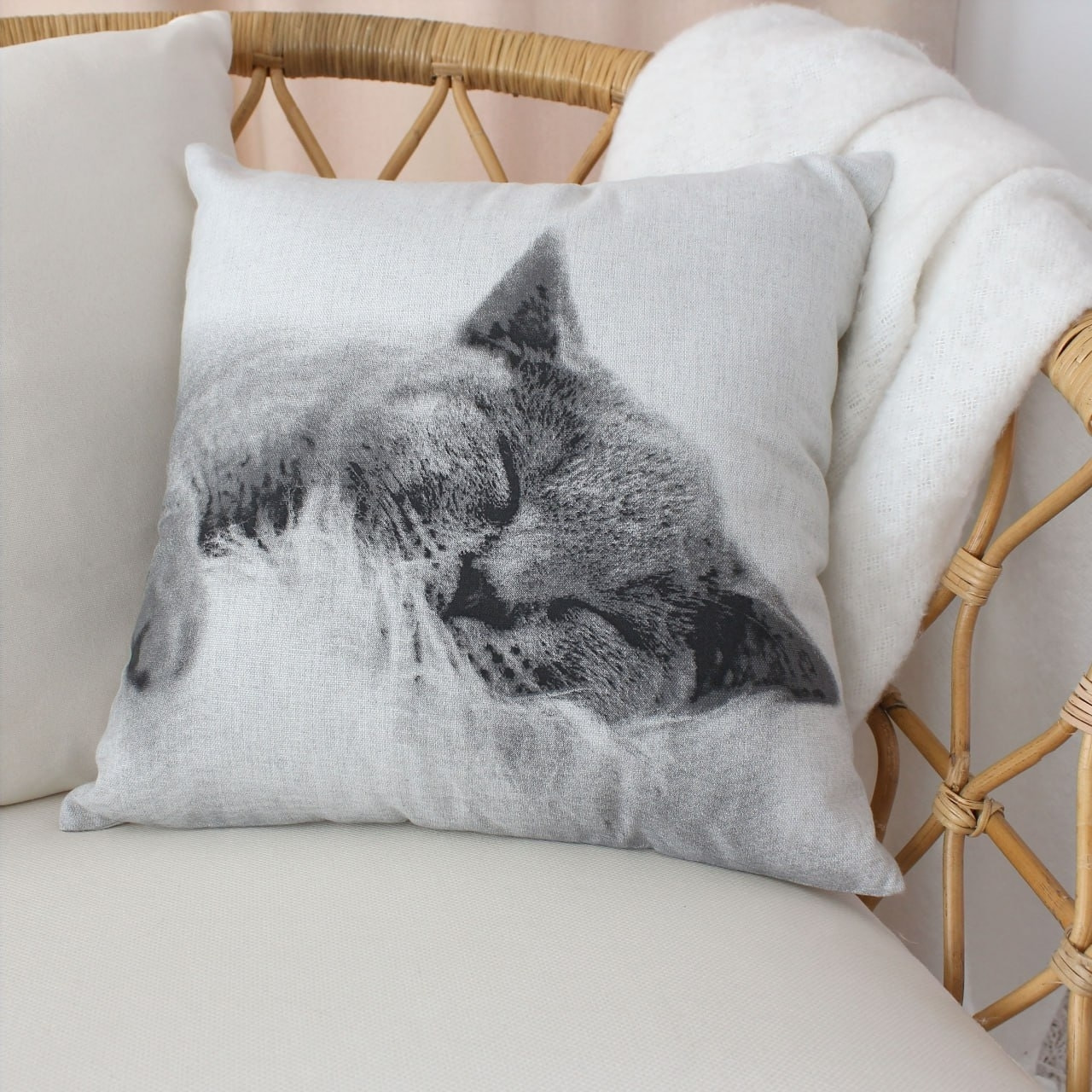 Coussin déhoussable en coton recyclé - Noir