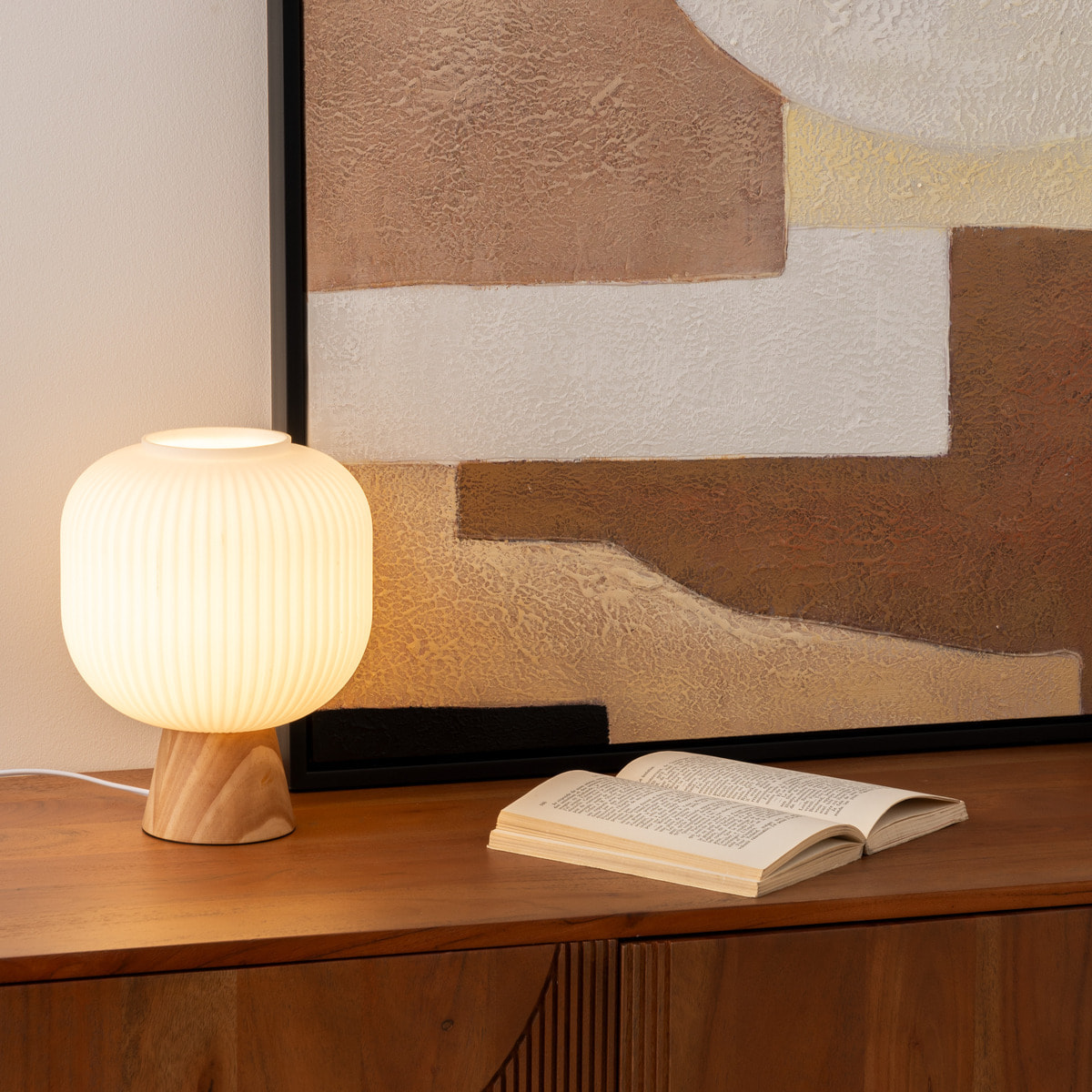 Lampe à poser "Travis" blanc H25cm