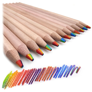 Set 12 lapiceros madera magic rainbow