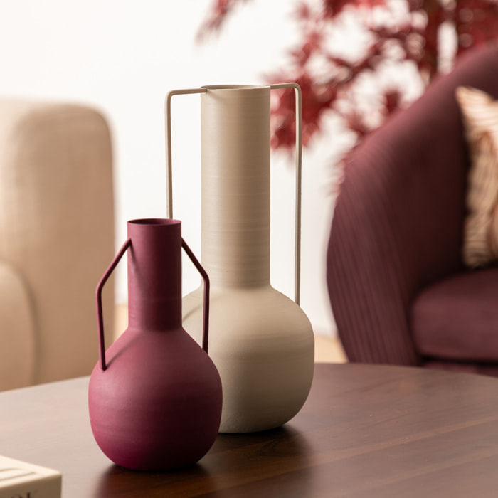 Vase métal Sylvain beige lin H295cm