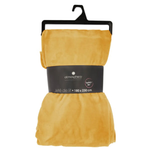 Plaid flanelle jaune 180x230cm