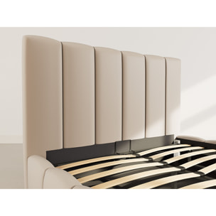 Mermaid - lit coffre - 160x200 cm - en velours - sommier inclus - Taupe