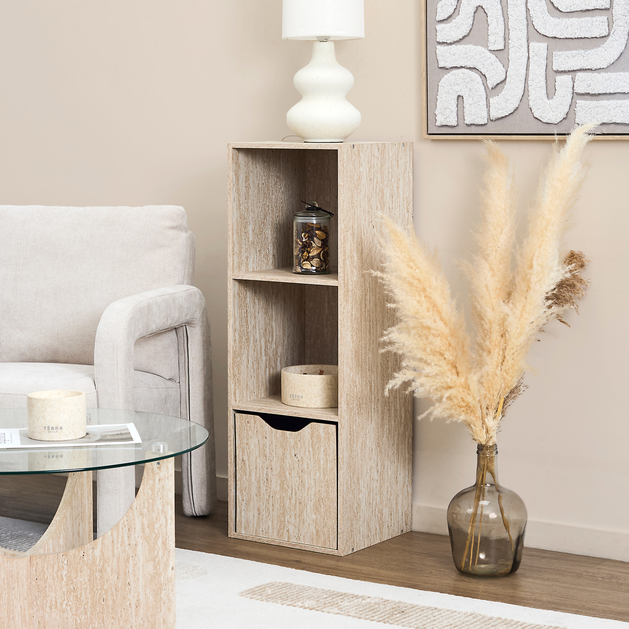 Cube de rangement - HOME DECO FACTORY - Pietra - Pliable - Effet pierre - Multicolore