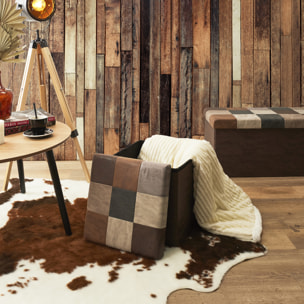 Coffre Pouf Pliable Patchwork Pu M4
