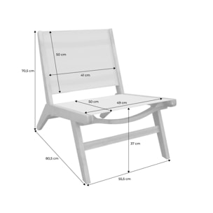 Fauteuil relax bois d'acacia et textilène (lot de 2) MADERA