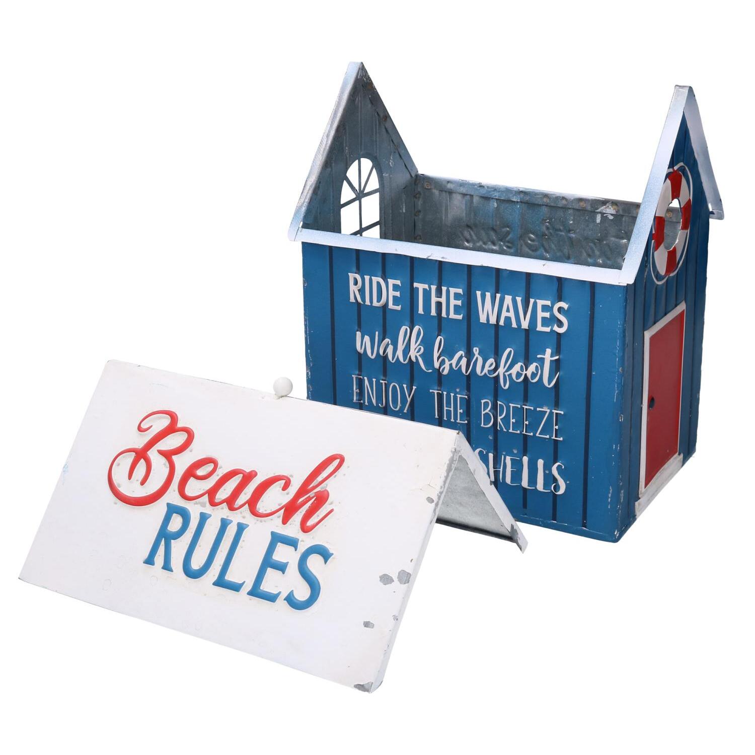 Casetta in metallo Mare blu rettangolare cm24,5x18,5h28,5