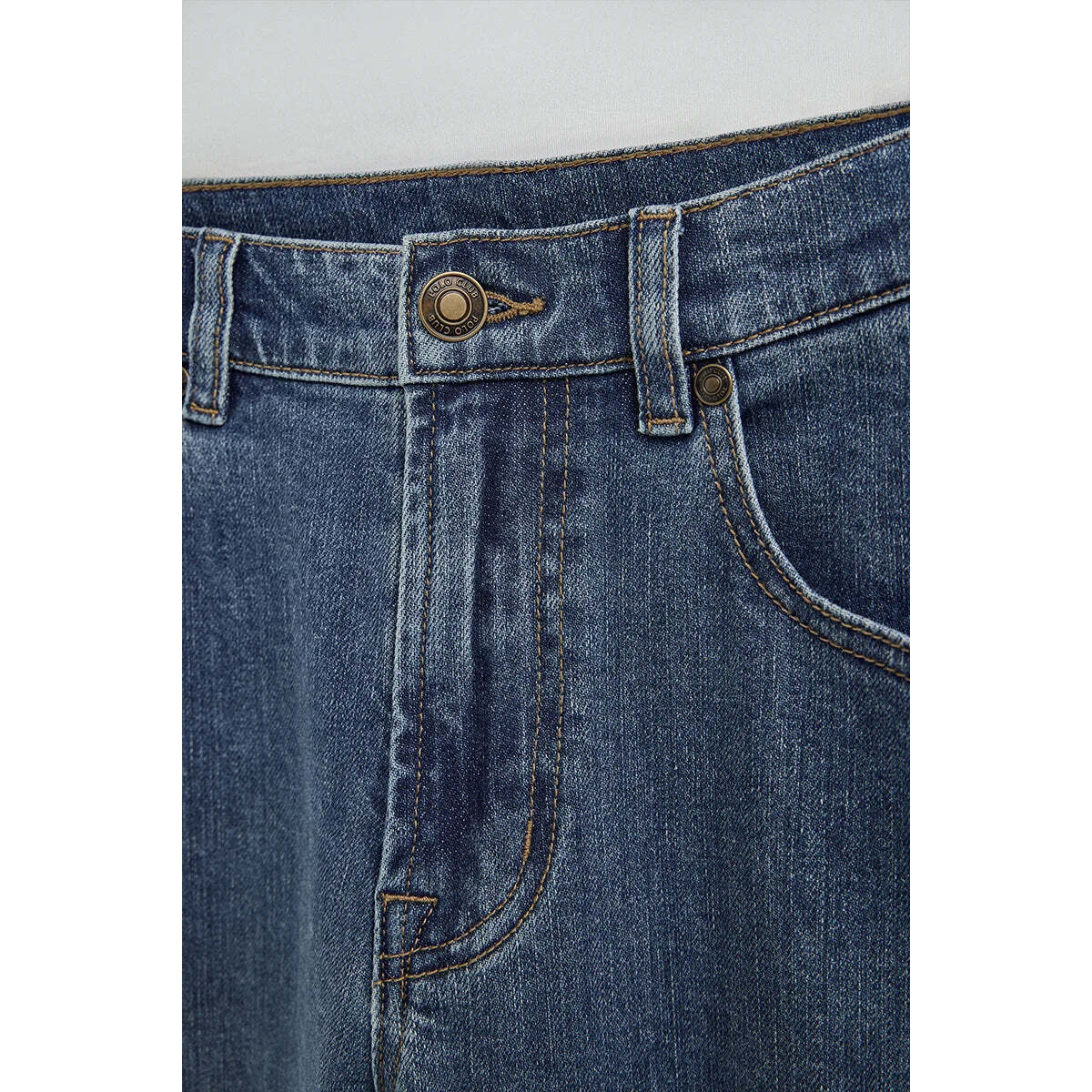 Jeans in denim blu chiaro slim fit con logo Polo Club