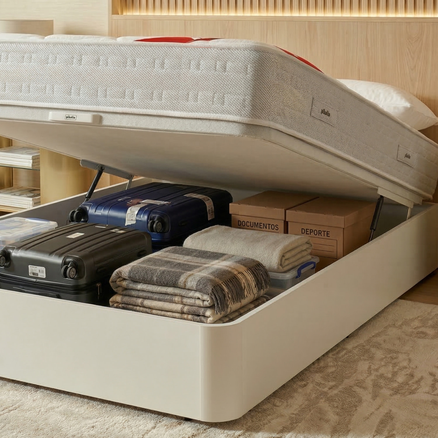 Colchón Muelles Ensacados + Canapé Abatible + Almohada Fibra | ENVIO, MONTAJE Y RETIRADA INCLUIDO | Wow