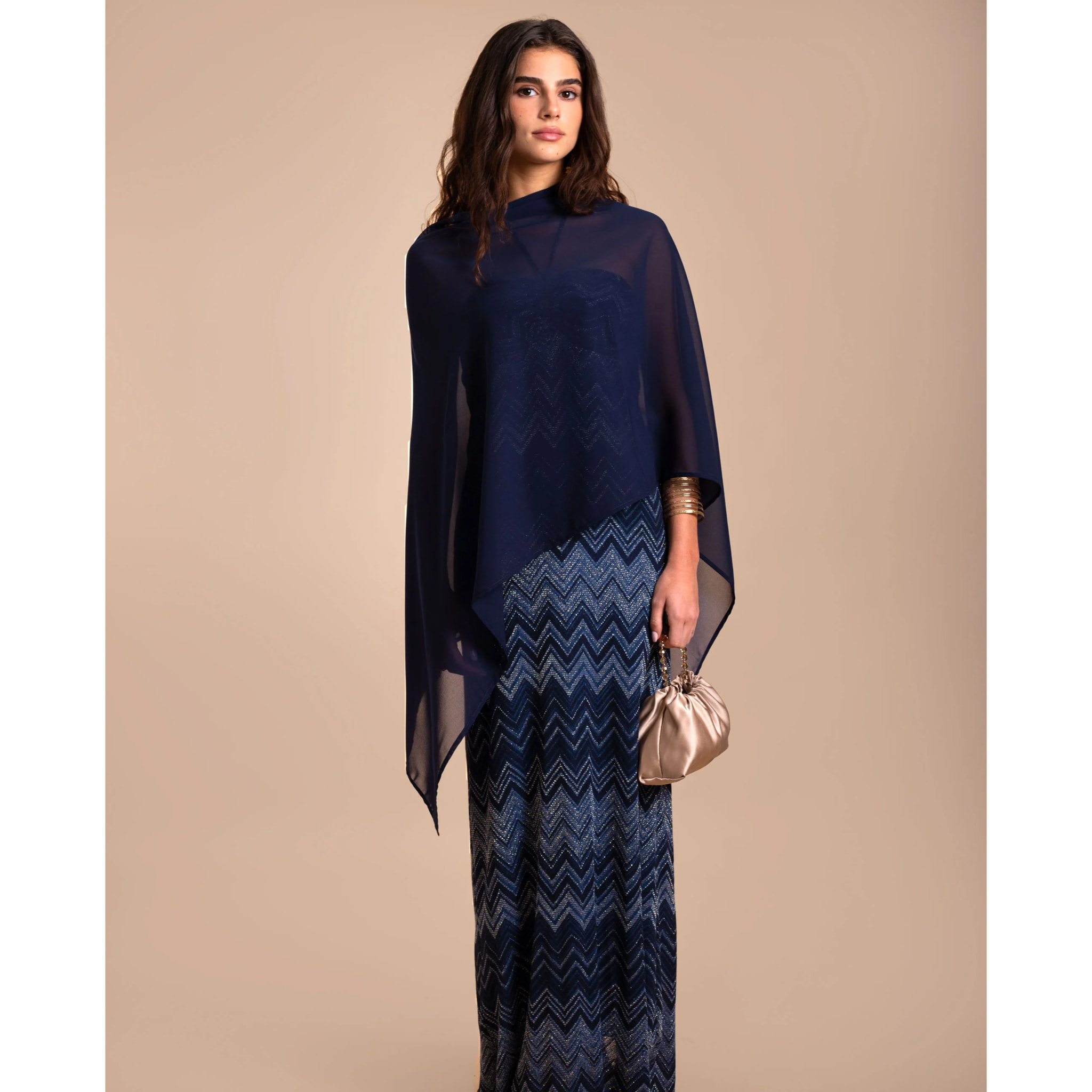 Vestido midi estampado con escote halter regulable