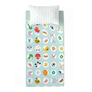 Lemon Ribbon - Juego de Sábanas Estampadas - Infantil - Incluye 1 Funda de Almohada - 100% Algodón - Points