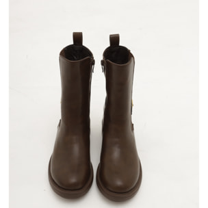 STIVALETTO ELASTICI FIBBIA MARRONE