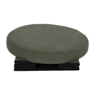 Coffre Pouf Pliable - HOME DECO FACTORY - Jules - Côtelé - Vert