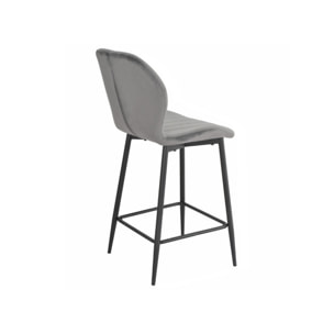 Chaise de bar en velours avec pieds en métal noir - FAUSTINE 2