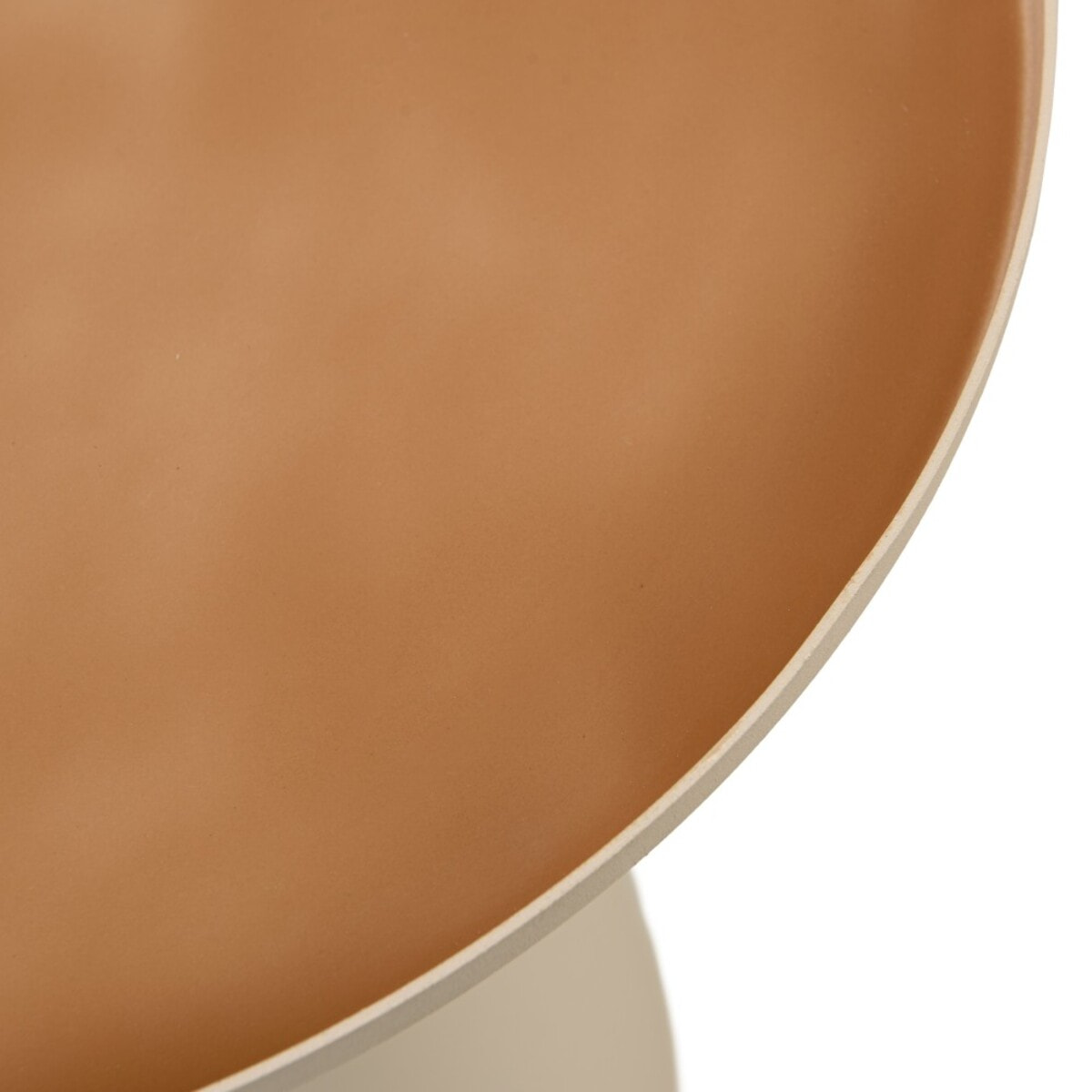 JAMES - Table d'appoint ronde 40x40cm plateau en métal émaillé caramel JAMES