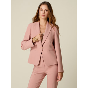 Oltre - Blazer de un botón con solapas - Rosa