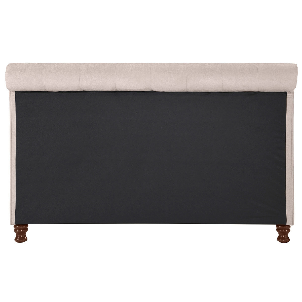 Lit 2 places 160x200 cm en tissu velours beige capitonné RILEY