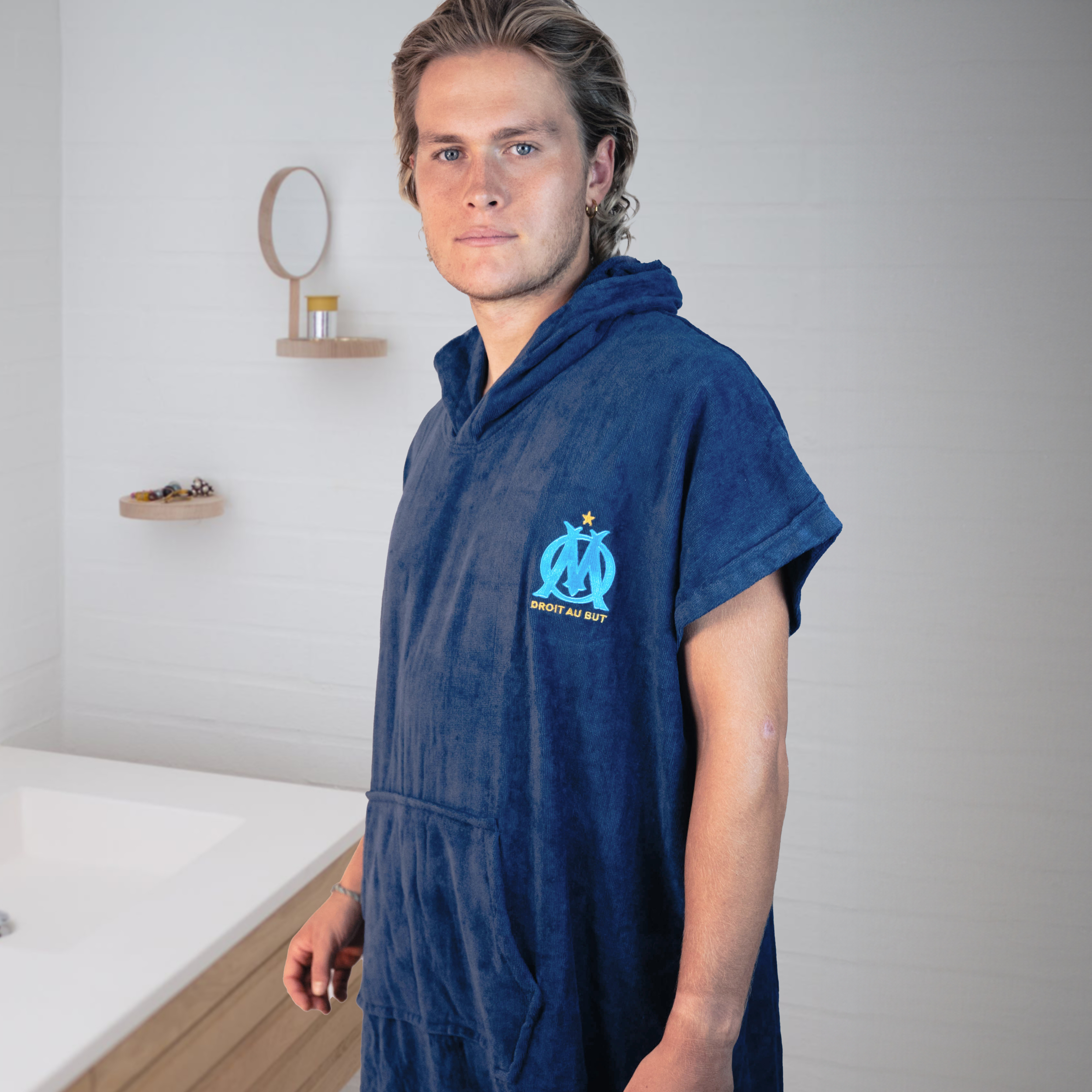 Poncho de bain Adulte 100% Coton, OM LOGO