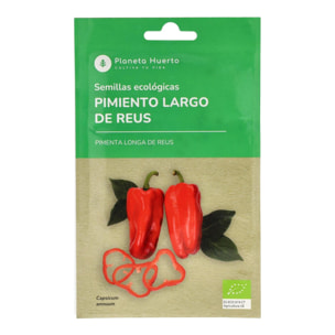 PLANETA HUERTO | Semillas Ecológicas de Pimiento Largo de Reus – Frutos Alargados y Dulces, Perfectos para Asar o Freír