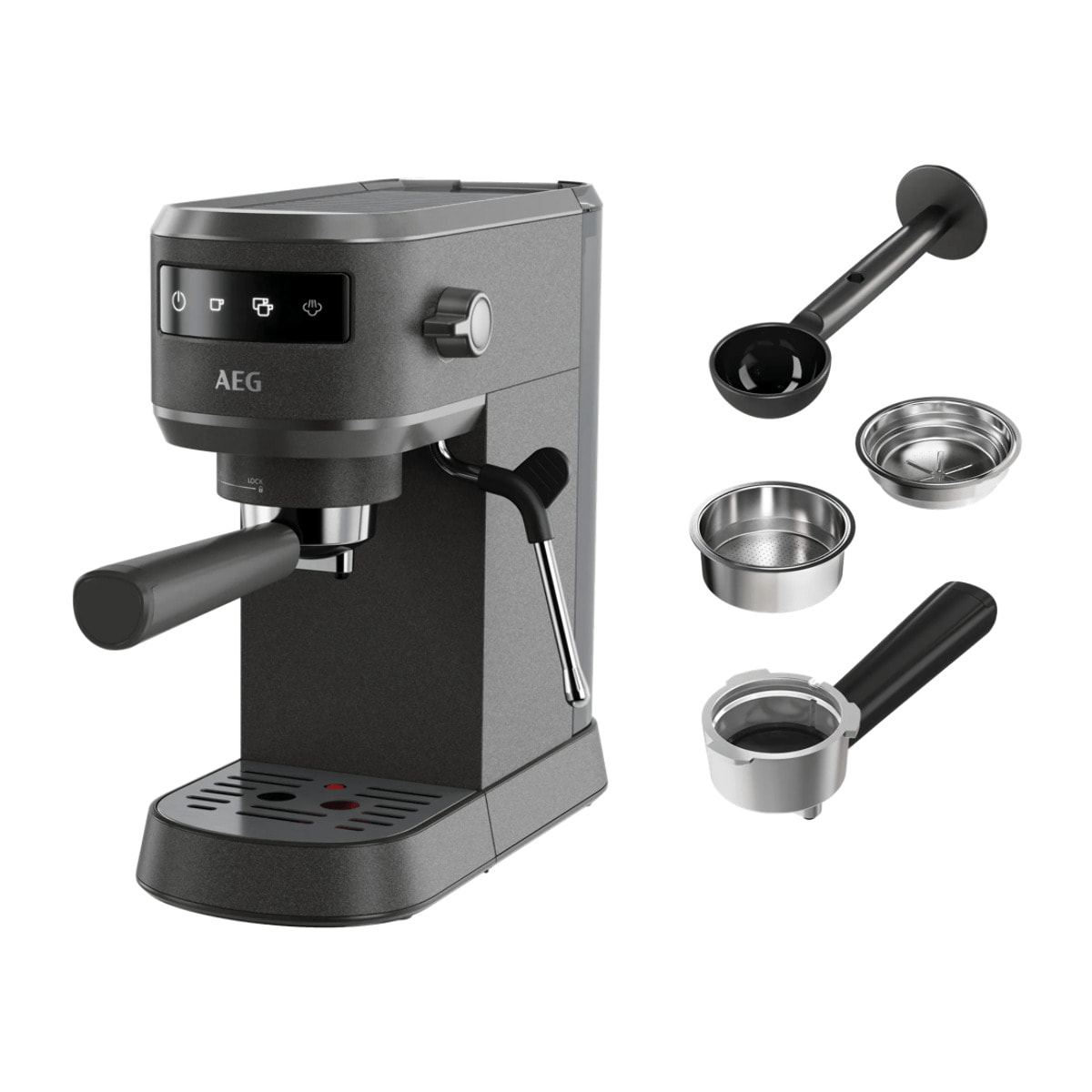 AEG Maquina de café espresso de 1 litro capacidad y 15 bares de presión EC6-1-6BST