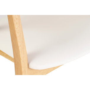 Chaises scandinaves design blanc et bois clair (lot de 2) BAHIA
