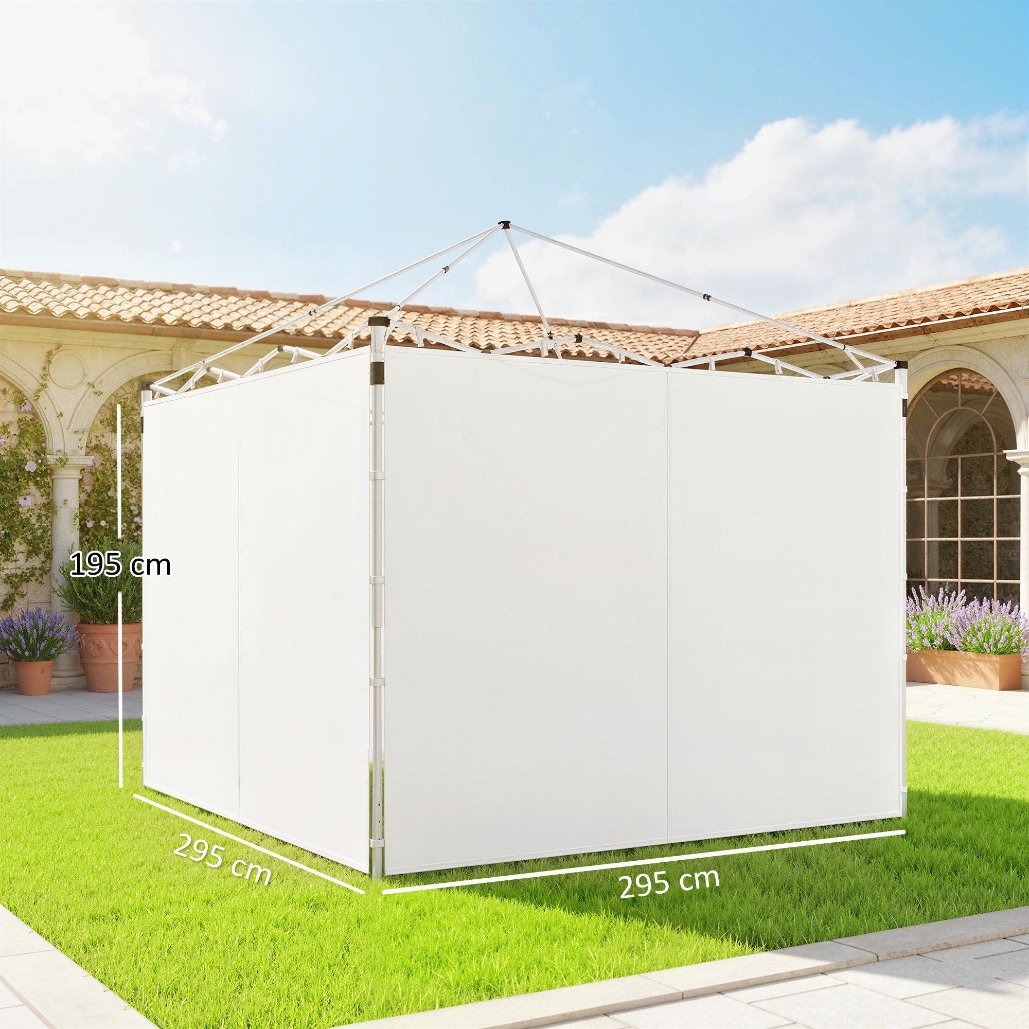 Lot de 2 panneaux latéraux barnum tonnelle 6x3 m ou 3x3 m oxford blanc