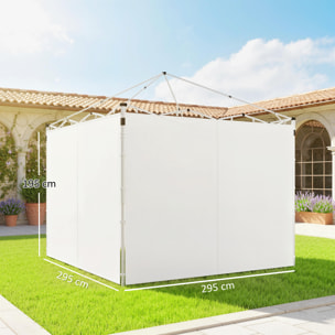 Lot de 2 panneaux latéraux barnum tonnelle 6x3 m ou 3x3 m oxford blanc