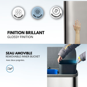 Poubelle pédale tri sélectif EMPIRE 60L