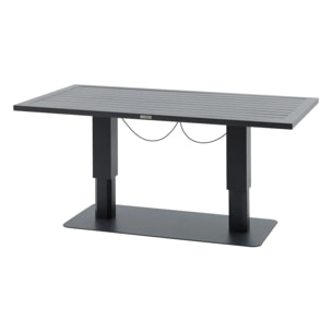 Table de jardin relevable rectangulaire "Salimia" graphite 150 x 80 x 69cm en aluminium