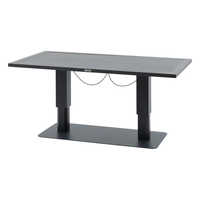Table de jardin relevable rectangulaire "Salimia" graphite 150 x 80 x 69cm en aluminium