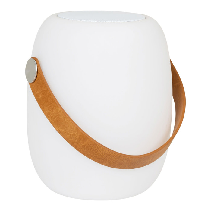 Lampada LED Cardiff con Speaker Bluetooth — Bianca Ricaricabile Ø18×21 cm
