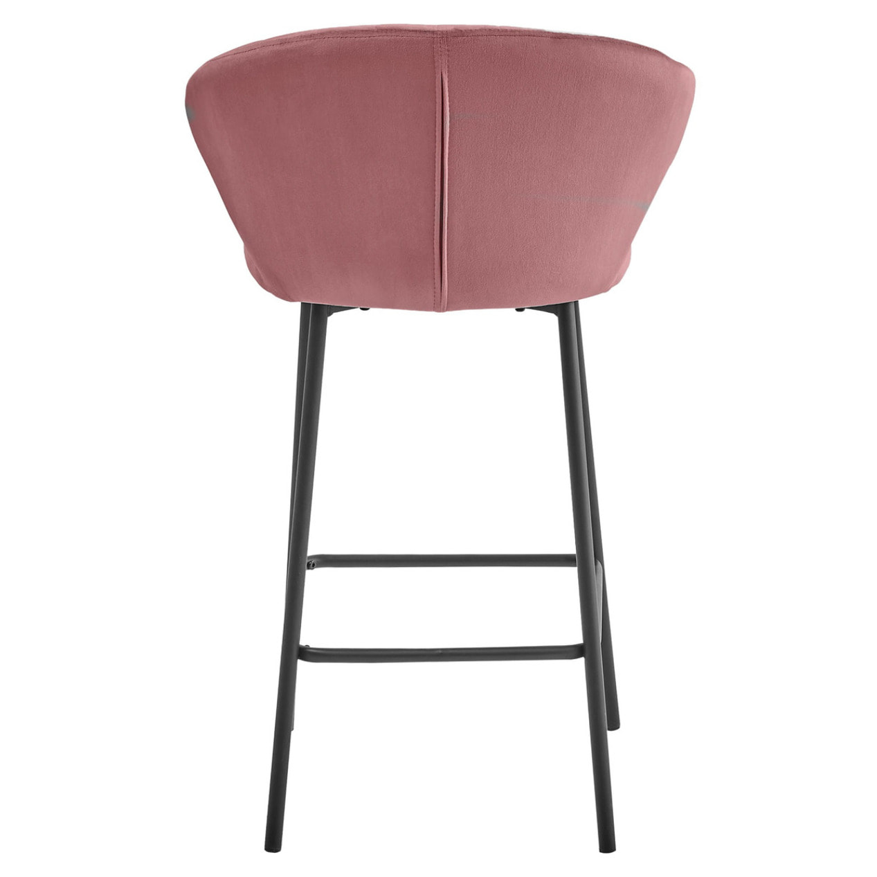 Sgabello bar Gatta in velluto rosa scuro e metallo nero