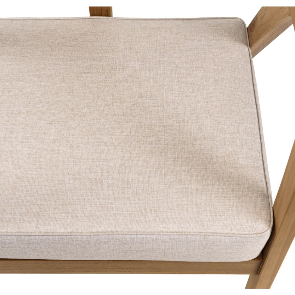 WILL - Fauteuil FLORES en teck dossier en cannage naturel coussin gris