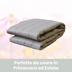 INTRECCI Copriletto Singolo Estivo, Trapunta Singola Estiva, 170x260 cm, Coperta Estiva, anche Primaverile, Double Face, Moderna, Leggera, Elegante. Colore: Panna/Tortora