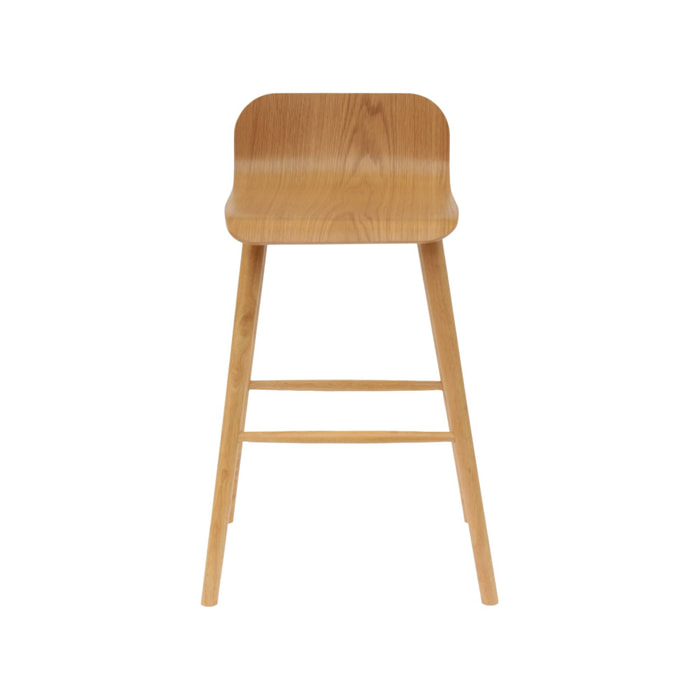 Tabouret de bar scandinave bois d'hévéa 67,5cm (lot de 2) CASSIA