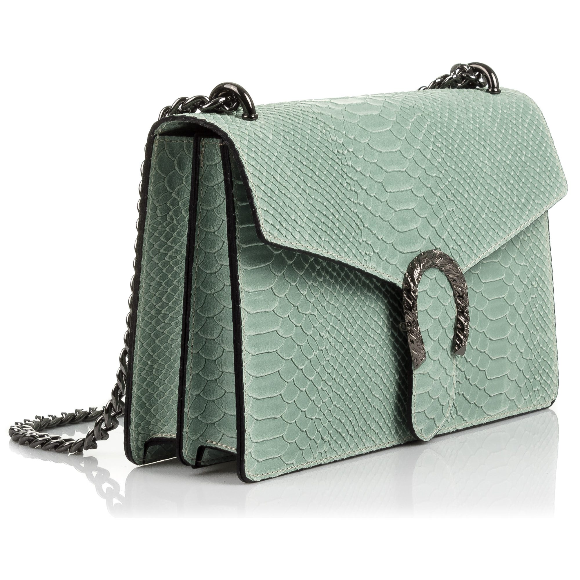 Luce Borsa a mano Donna.Pelle autentica Camoscio Stampa Serpente