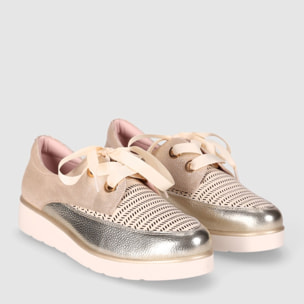 Zapatos de Piel - Platino - Tacón: 3 cm