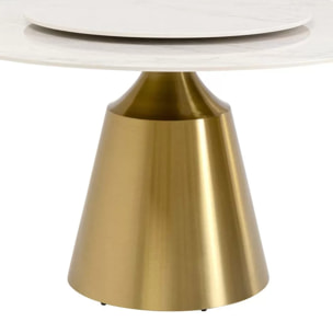 Table Lucia 135cm blanche et dorée Kare Design