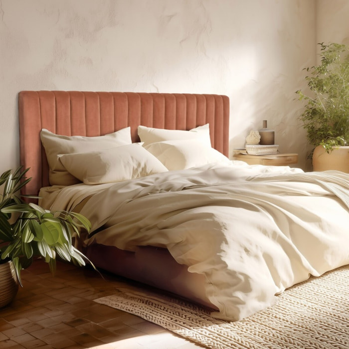 ARTHUR - Tête de lit rembourrée pour lits 160/180cm velours orange