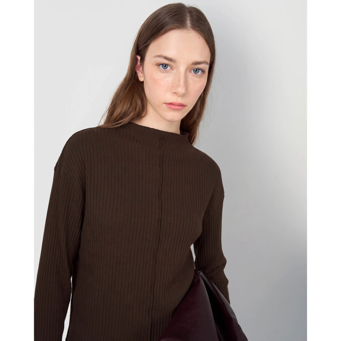 Set jersey pantalón canalé chocolate
