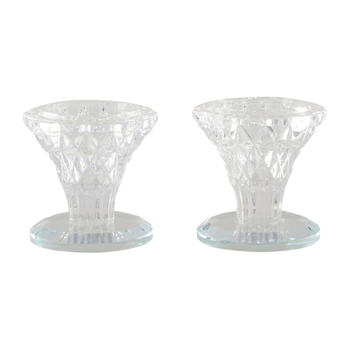 Bougeoir en cristal - lot de 2