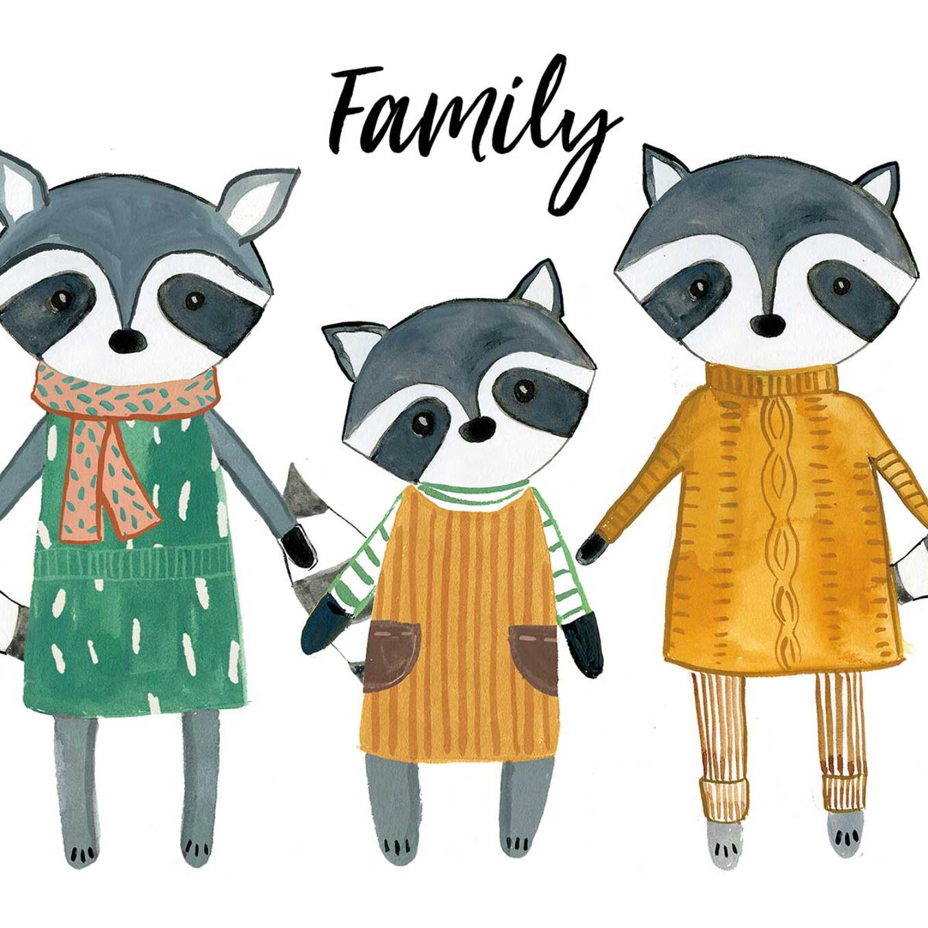 Affiche enfant famille voisine  Affiche + cadre en bois - Noir