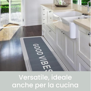 Tappeto Bagno, Tappeto Doccia Antiscivolo, Assorbente, Lavabile, 50x80 cm, Tappetino Magico per Bagno e Cucina. Modello: Good Vibes