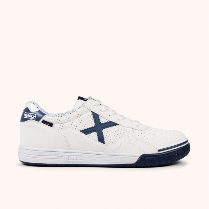 MUNICH G-3 456 Zapatillas de Fútbol Sala Profesionales Blanco y Marino