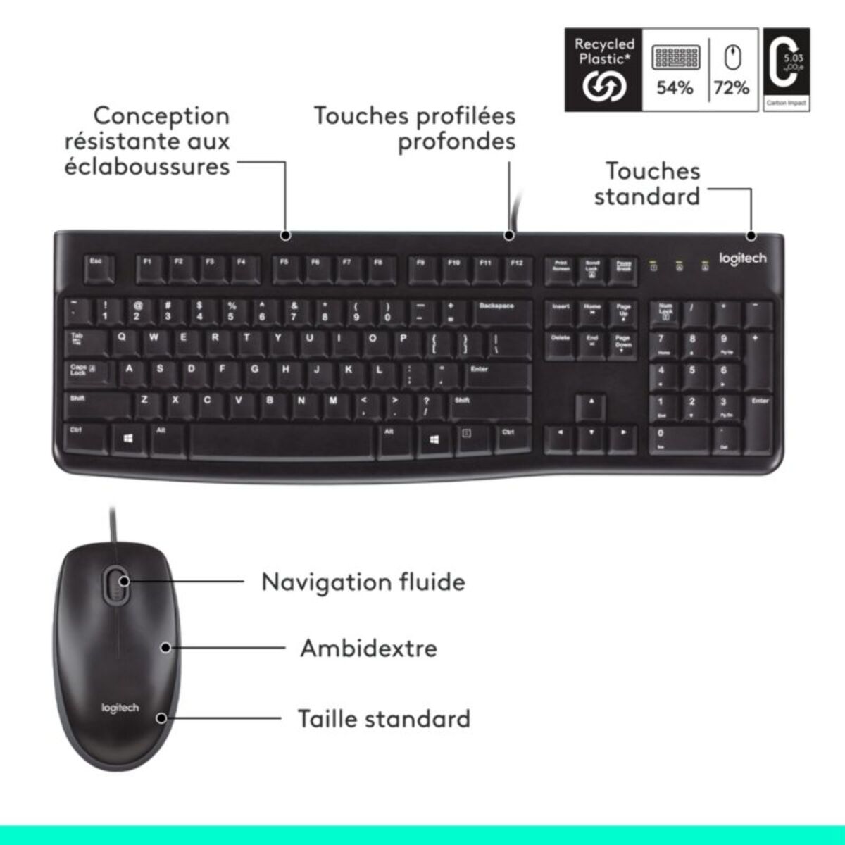 Clavier + Souris LOGITECH MK120