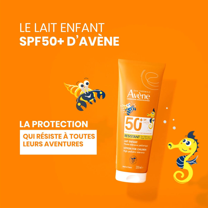 Lait Enfant SPF50+ - Protection Solaire Résistant Eau Sable Sueur 250 ml