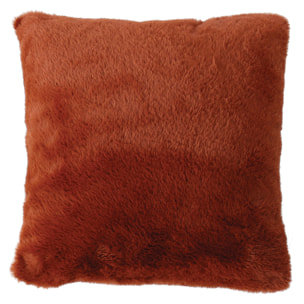 Coussin décoratif imitation fourrure toucher ultra doux - Cuivre