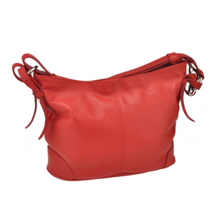 Borse Donna colore Rosso-in pelle Made in Italy 34x24x12cm