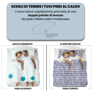 COPRIPIUMINO FANTASY, 100% Microfibra, No Stiro - JEANS STRIPES